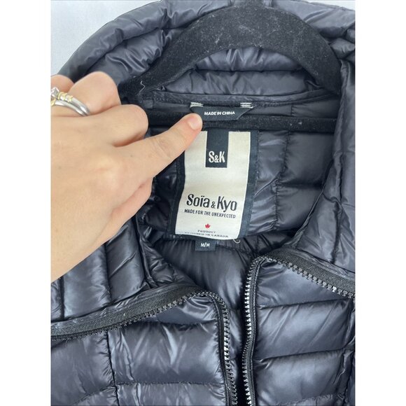 Soia & Kyo Black Down Puffer Jacket Women's Size M - Picture 5 of 12